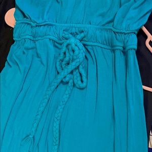 Strapless summer blue Maxi Dress